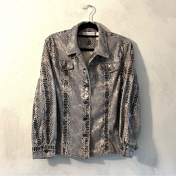 Alfred Dunner Snake Skin Print Button Front Jacket or Blazer : 14P - Picture 1 of 3